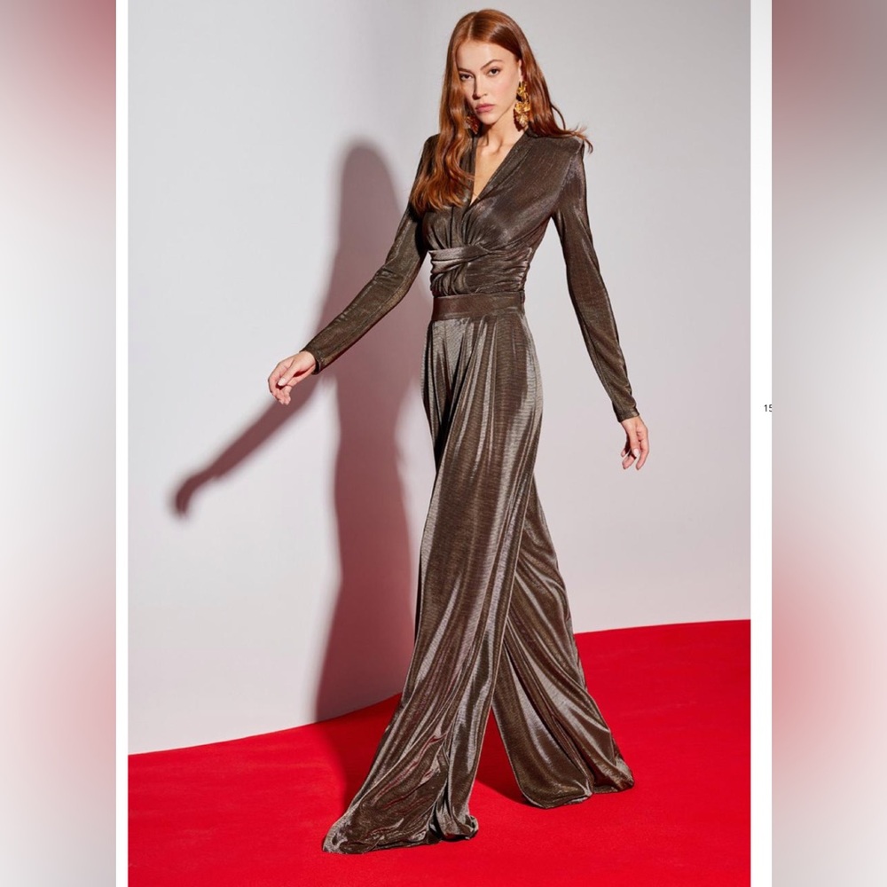 ✨ Sleen Exclusive Stunning Golden Metallic Pant Suit ✨